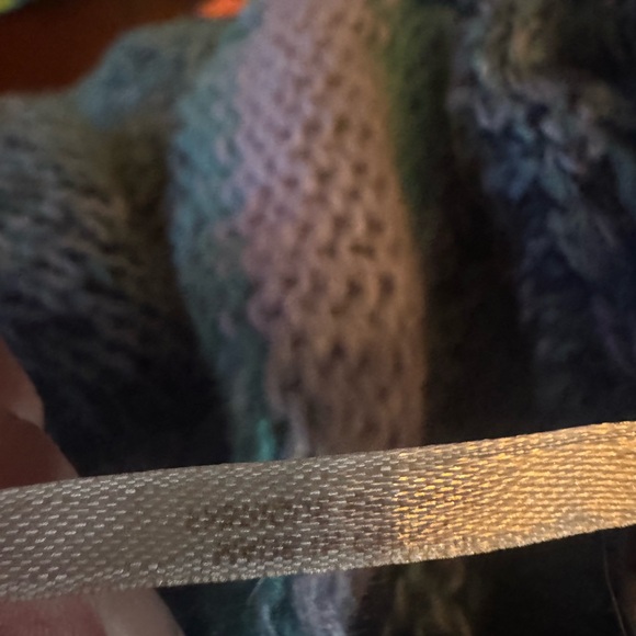 Free People Teal and Gray Cowl Neck Sweater - Picture 4 of 4